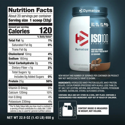 Dymatize ISO 100 Hydrolized Protein Powder